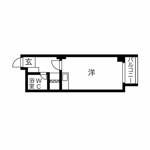 シャトー関本(ワンルーム/5階)の間取り写真
