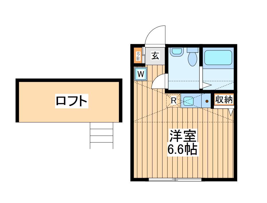 ルミエール桜ケ丘(ワンルーム/2階)の間取り写真