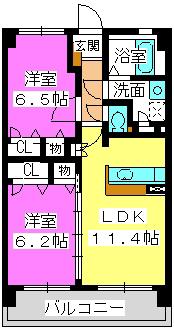 ヴィーブル(2LDK/5階)の間取り写真