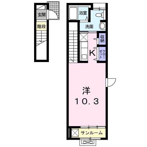 クラール 澤(1K/2階)の間取り写真