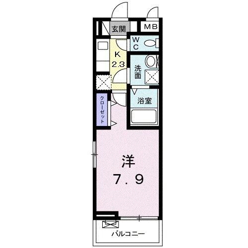 パーチェ(1K/2階)の間取り写真