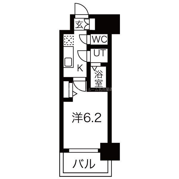 メイクスWアート今池III(1K/4階)の間取り写真