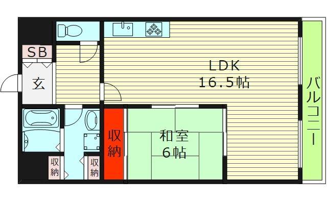 アメニテイアビタシオン(1LDK/1階)の間取り写真