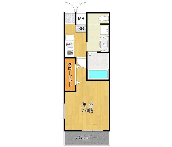 ワコーレヴィータ伊丹北本町(1K/2階)の間取り写真
