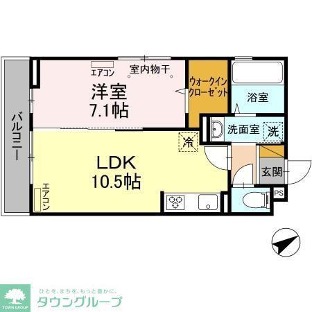 スプライトレジデンス富士見(1LDK/3階)の間取り写真