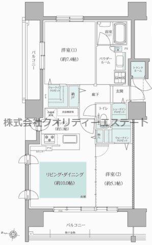 ファインシティ札幌ザ・ノースゲート(2LDK/14階)の間取り写真