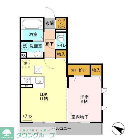 フェリーチェ(1LDK/1階)の間取り写真