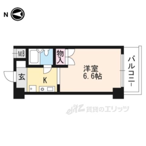 エリッツ10(1K/6階)の間取り写真