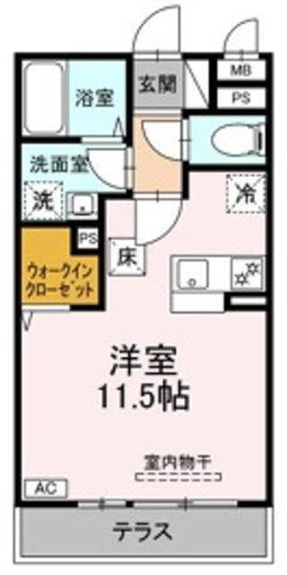サンプレジール(ワンルーム/1階)の間取り写真