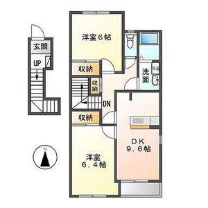 エバープレイス(2LDK/2階)の間取り写真