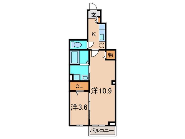 ディアコート口酒井 弐番館(2K/1階)の間取り写真