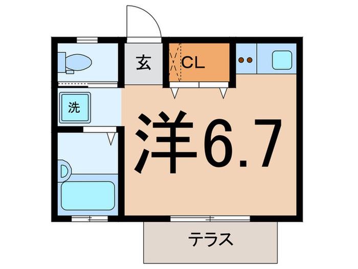 ヒュドール上末吉(ワンルーム/1階)の間取り写真