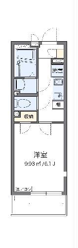 レオネクストフェリス(1K/1階)の間取り写真