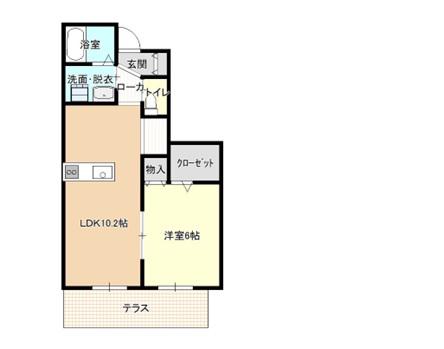 VIDA FELIZ(1LDK/1階)の間取り写真