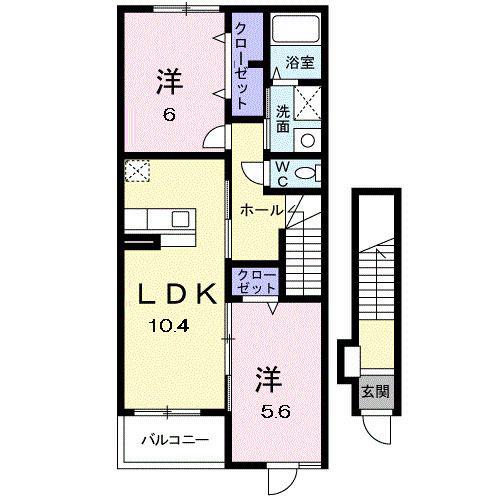 アルモニ-A(2LDK/2階)の間取り写真