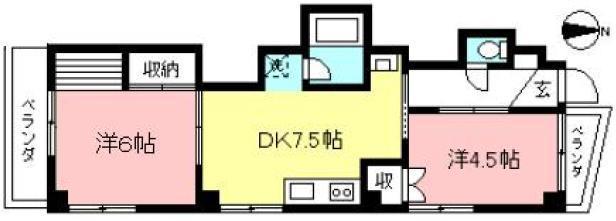 リオンドール(2DK/3階)の間取り写真