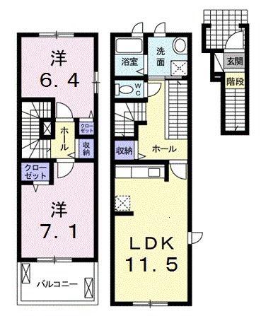マタン ブリエIII(2LDK/2階)の間取り写真