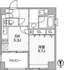 クリオ三田ラ・モード(1DK/4階)の間取り写真