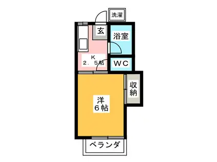 コーポつゆき(1K/2階)の間取り写真