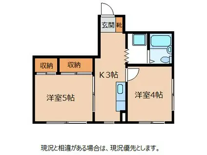 平栗ビル(2K/3階)の間取り写真