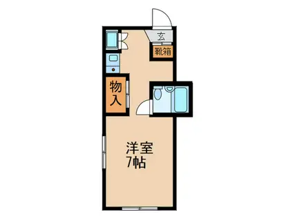 CASA K-RYU(ワンルーム/1階)の間取り写真