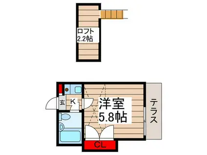 メディオ六高台(1K/1階)の間取り写真