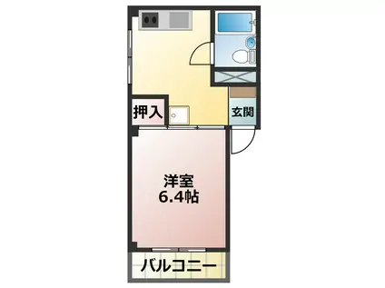 東陽ハイム(1K/2階)の間取り写真