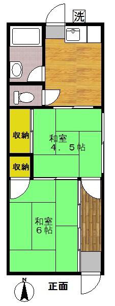 遠藤コーポラス(2DK/2階)の間取り写真