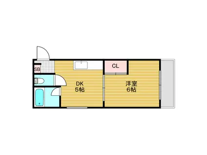 ニュー豊里マンション(1DK/3階)の間取り写真