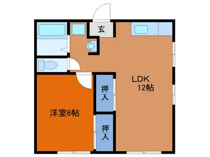 メゾンけやき A(1LDK/1階)の間取り写真