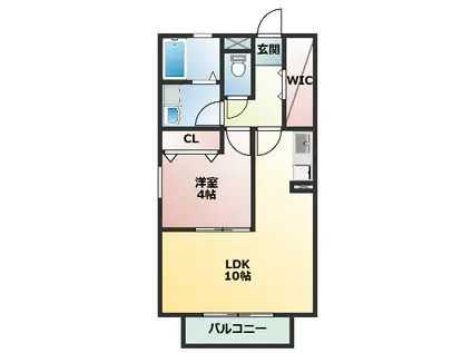 LS金城(1LDK/2階)の間取り写真