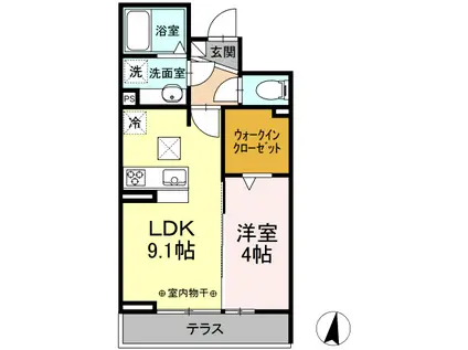 ザ・シティハウス白山(1LDK/1階)の間取り写真