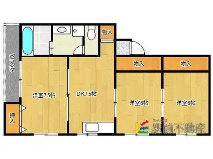 井上ハイムA(3DK/3階)の間取り写真