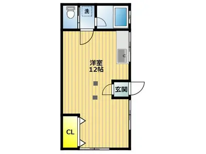 永塚第3アパート(ワンルーム/2階)の間取り写真