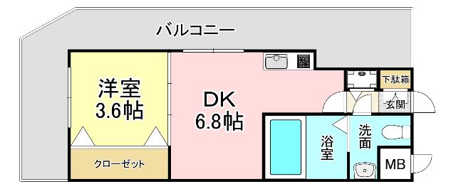 NO.71オリエントトラストタワー(1DK/11階)の間取り写真