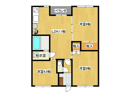 コンフォートK(3LDK/2階)の間取り写真