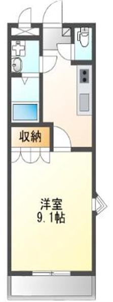 ナチュラリーハイツI(1K/1階)の間取り写真