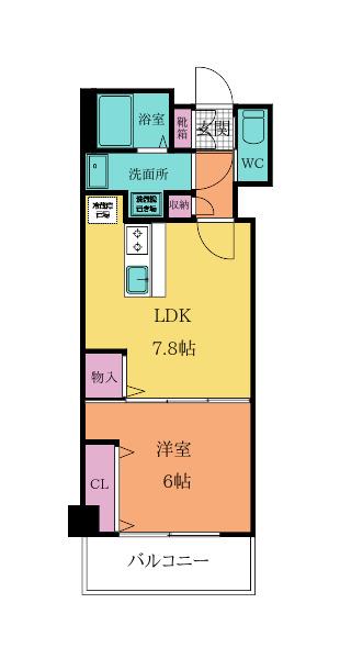 KUMAMOTO FLAT (1LDK/2階)の間取り写真