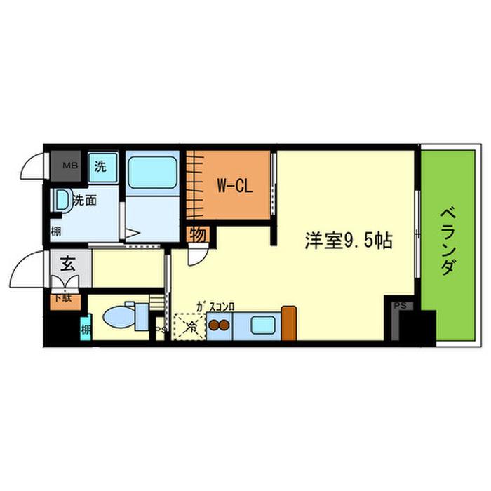 グランベージュ大手町(ワンルーム/1階)の間取り写真