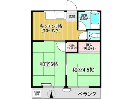 美和コーポ(2K/1階)の間取り写真