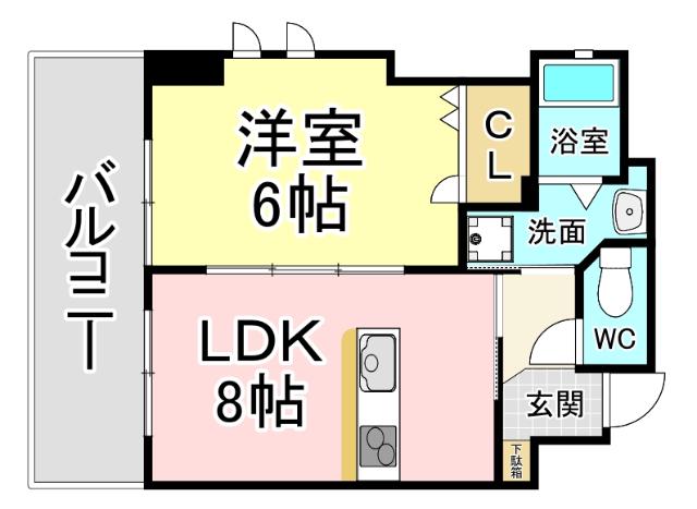 NO50 A.PRIORI南小倉(1LDK/4階)の間取り写真