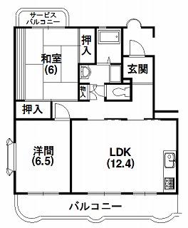カーサフォルテ(2LDK/2階)の間取り写真