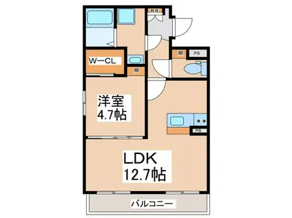 COCO(1LDK/1階)の間取り写真
