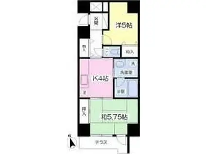 ヒューマンスクエアメゾンサカナチョウ(2K/1階)の間取り写真