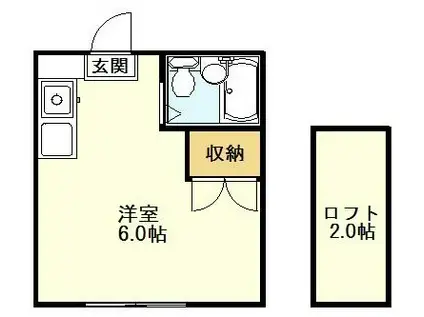 ウエストパーク武蔵野A棟(ワンルーム/1階)の間取り写真