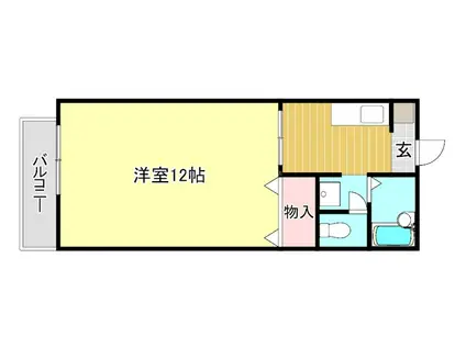 第5ハイツ高樋(1K/2階)の間取り写真