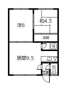 西栄マンション(2DK/2階)の間取り写真