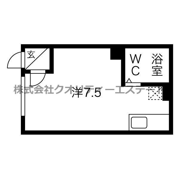 エクセルクラーク教育大前(ワンルーム/2階)の間取り写真