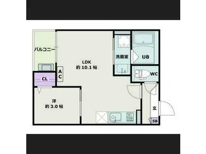 JACK SHOHO IV(1LDK/1階)の間取り写真