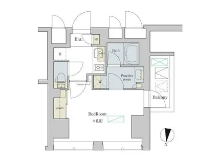 BRILLIA IST 渋谷本町 ブリリアイスト渋谷本町(1K/6階)の間取り写真